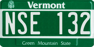 VT license plate NSE132
