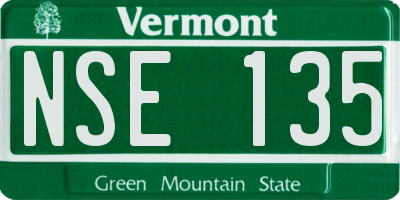 VT license plate NSE135