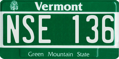 VT license plate NSE136