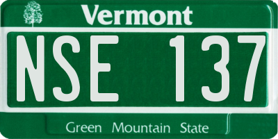 VT license plate NSE137