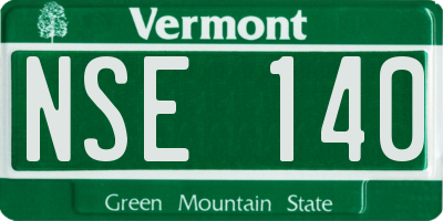 VT license plate NSE140