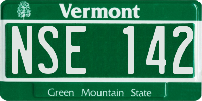 VT license plate NSE142