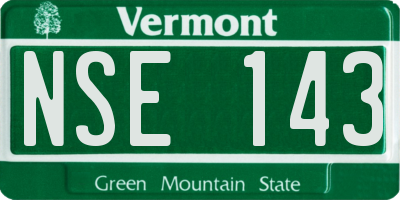 VT license plate NSE143