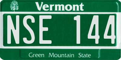 VT license plate NSE144