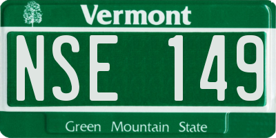 VT license plate NSE149