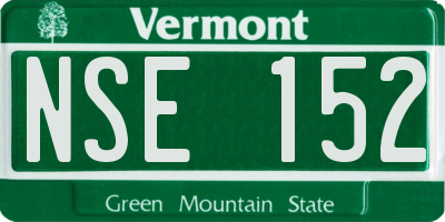 VT license plate NSE152