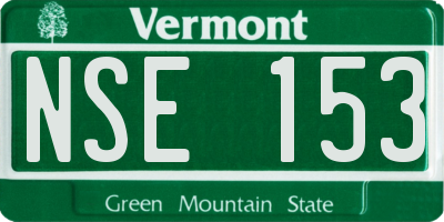 VT license plate NSE153