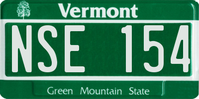 VT license plate NSE154