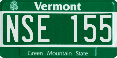 VT license plate NSE155