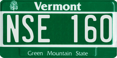 VT license plate NSE160