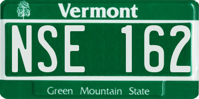 VT license plate NSE162
