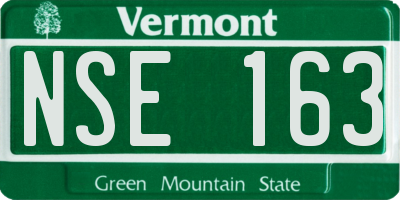 VT license plate NSE163