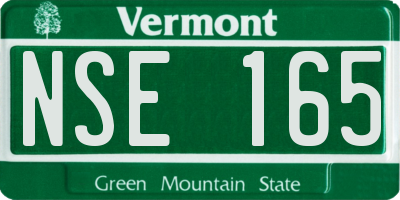 VT license plate NSE165