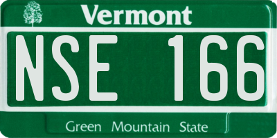 VT license plate NSE166