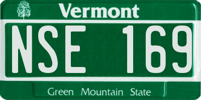 VT license plate NSE169