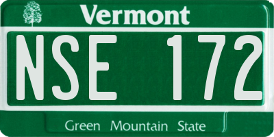 VT license plate NSE172