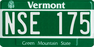 VT license plate NSE175