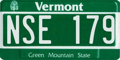 VT license plate NSE179