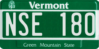 VT license plate NSE180