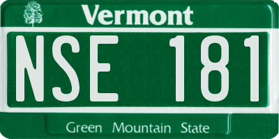 VT license plate NSE181