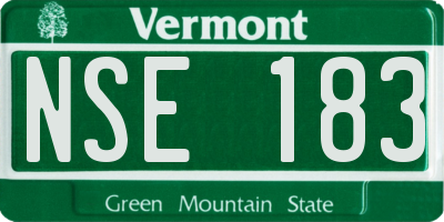 VT license plate NSE183