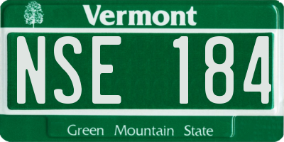 VT license plate NSE184