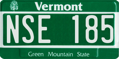 VT license plate NSE185