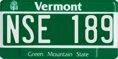 VT license plate NSE189