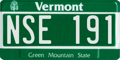 VT license plate NSE191