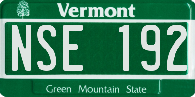 VT license plate NSE192