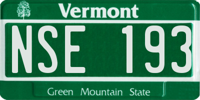 VT license plate NSE193