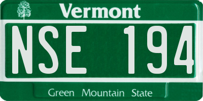 VT license plate NSE194