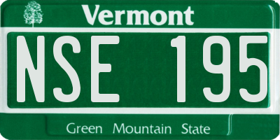 VT license plate NSE195