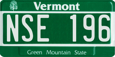 VT license plate NSE196