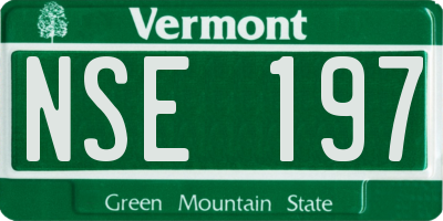 VT license plate NSE197