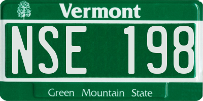 VT license plate NSE198