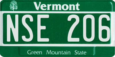 VT license plate NSE206