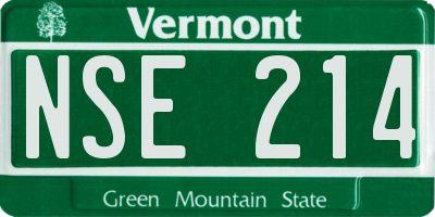 VT license plate NSE214