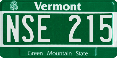 VT license plate NSE215