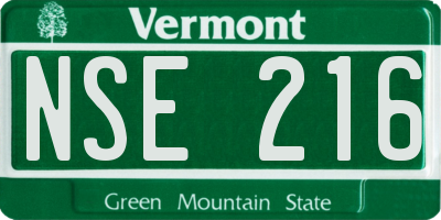 VT license plate NSE216