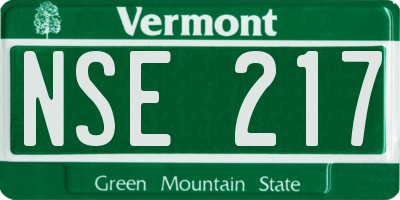 VT license plate NSE217