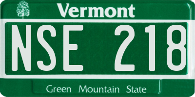 VT license plate NSE218