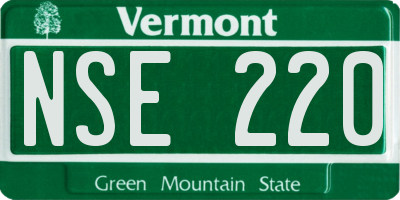 VT license plate NSE220