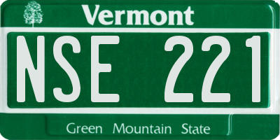 VT license plate NSE221
