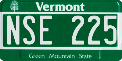 VT license plate NSE225