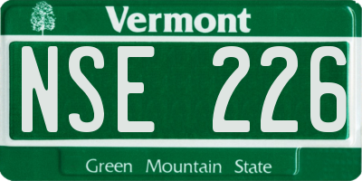 VT license plate NSE226