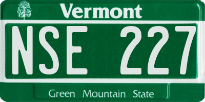 VT license plate NSE227