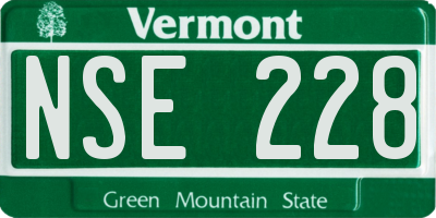 VT license plate NSE228