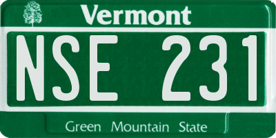 VT license plate NSE231