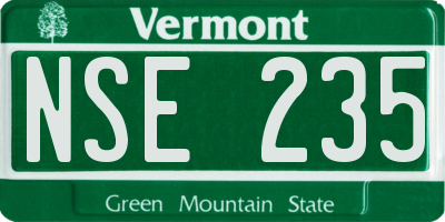 VT license plate NSE235